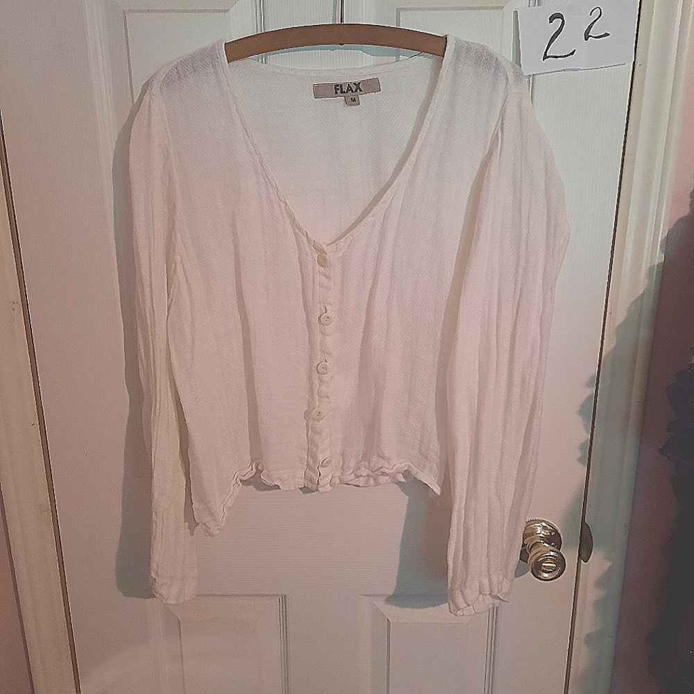 FLAX white half shirt